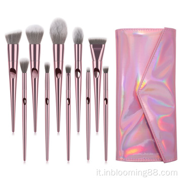 Set di pennelli per trucco professionale cosmetici di lusso in oro rosa